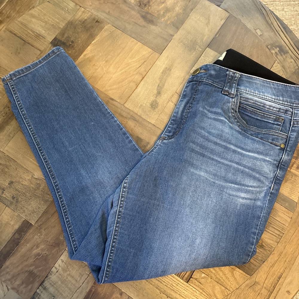 Democracy Ab Technology Women's Blue Skinny Jeans Size 16 Stretch Medium Wash